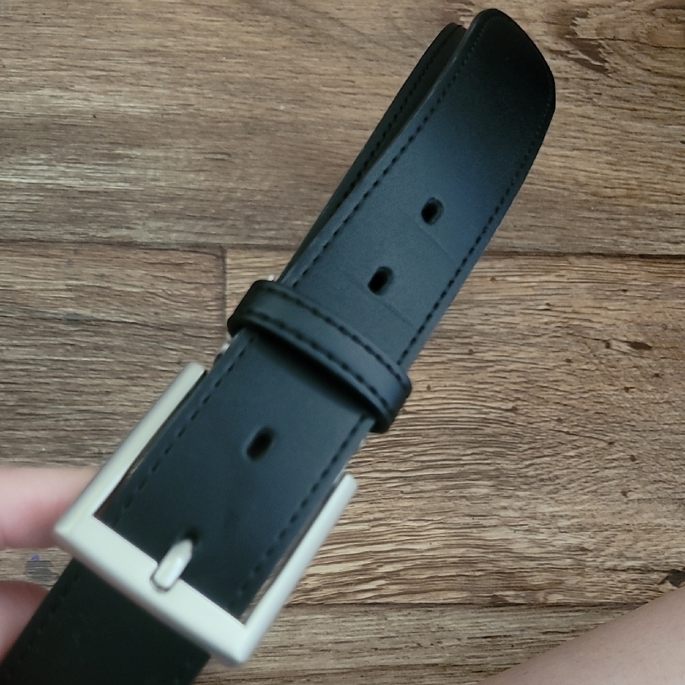 Odoe Black Genuine Leather Belt Men Size Small